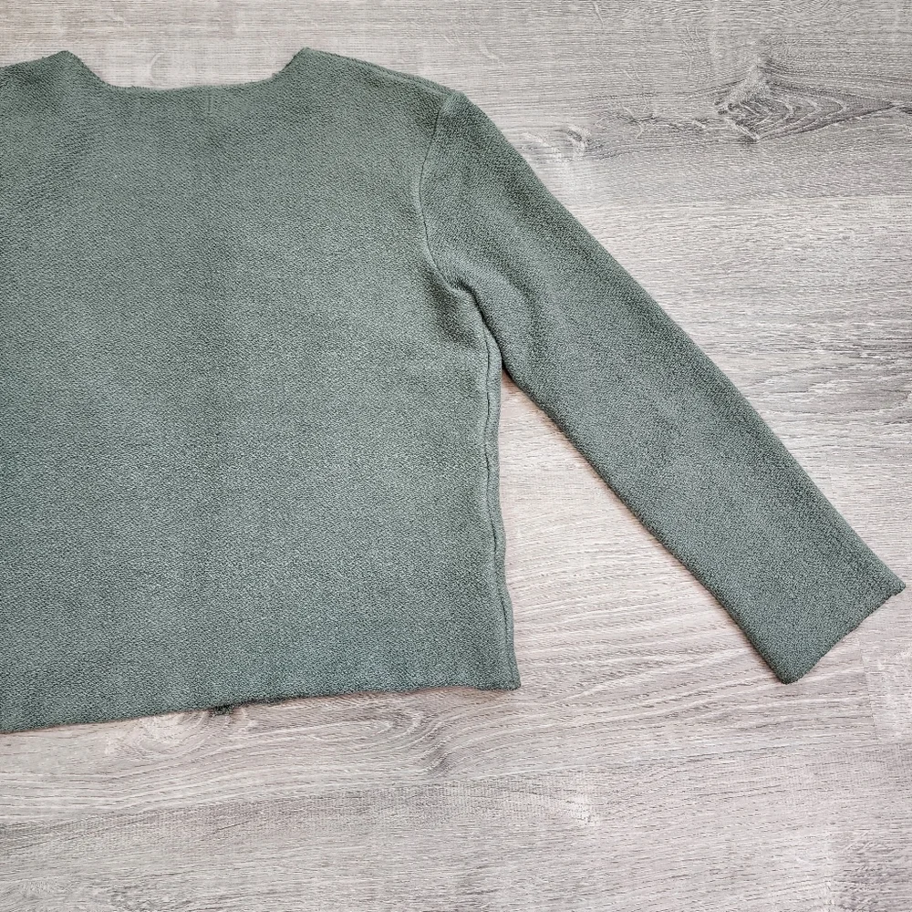 BE GOOD Organic Cotton Grean Open Face Cardigan Jacket Size Medium